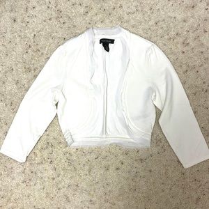 Cropped white cardigan